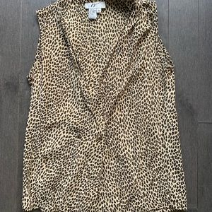 Vintage Silk Animal Print Top